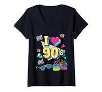 Mujer Retro Back To 90's Novelty Graphic T-Shirts & Cool Designs Camiseta Cuello V