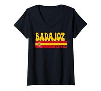 Mujer Retro BADAJOZ Ciudad España Vintage Estética Verano Vacaciones Camiseta Cuello V