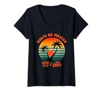 Mujer Retro Beach Vintage Golfo de México Golfo de México para siempre Camiseta Cuello V