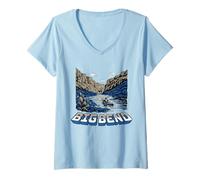 Mujer Retro Big Bend National Park Vintage Style Texas Kayak Camiseta Cuello V