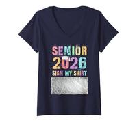 Mujer Retro Class of 2026 Senior Status 12 Years Later Go Firma MI Camiseta Cuello V