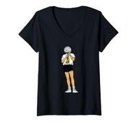 Mujer Retro Comic Singer Facetado Disco Esfera Cabeza Gráfico Camiseta Cuello V