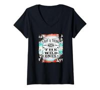Mujer Retro Cowgirl Tengo Una Cosa para Los Salvajes Camiseta Cuello V