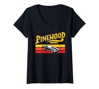Mujer Retro Eighties Pinewood Derby Cub Scouts 80's Sunset Vibe Camiseta Cuello V