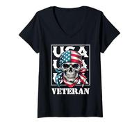 Mujer Retro Forever Soldiers Always Heroes Día de los Veteranos Militares Camiseta Cuello V