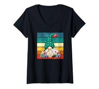 Mujer Retro Gambler GNOME Graphic For Men Casino Las Vegas Trip Camiseta Cuello V