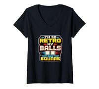 Mujer Retro Gamer Pixel Arcade 8 bit Gaming Humor Camiseta Cuello V