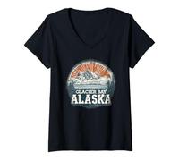 Mujer Retro Glacier Alaska Camisa Vintage Scenic National Park Camiseta Cuello V