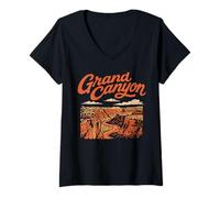 Mujer Retro Grand Canyon National Park Vintage Style 80s Camiseta Cuello V