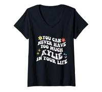 Mujer Retro Groovy que nunca puedes tener demasiado KYLIE en tu vida Camiseta Cuello V