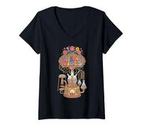 Mujer Retro Groovy Science Vibes Lab Flasks Stem G amiseta Cuello V