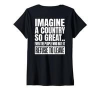 Mujer Retro Imagine A Country So Great (en la Parte Trasera) Camiseta Cuello V