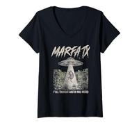 Mujer Retro Marfa TX OVNI Alien Yall pensó Que Austin era un Arte extraño Camiseta Cuello V