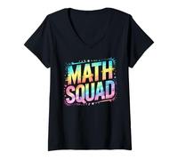 Mujer Retro Math Squad I Teach Counting Crew Teacher Think G amiseta Cuello V