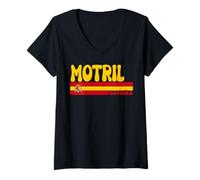 Mujer Retro MOTRIL Ciudad España Vintage Estética Vacaciones de Verano Camiseta Cuello V