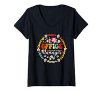 Mujer Retro Office Manager Appreciation - Cute School Admin Staff Camiseta Cuello V