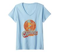 Mujer Retro Olympic National Park Vintage Style 80s PNW Camiseta Cuello V