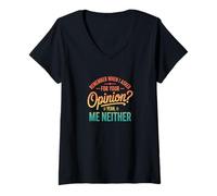 Mujer Retro Recuerda Cuando Te Pedí Tu Opinión Humor Camiseta Cuello V