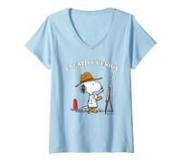 Mujer Retro Snoopy Creative Artist Genius, Regalos clásicos y Divertidos de los 90 Camiseta Cuello V