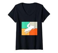 Mujer Retro Snowmobile -Send It USA Snow Trineo Invierno Montaña Regalo Camiseta Cuello V