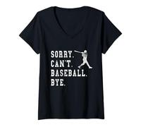 Mujer Retro Sorry Can't Baseball Bye Cita Bote Gráfico de béisbol Camiseta Cuello V