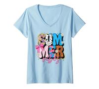 Mujer Retro Summer Vibes Floral Vaca Estampado Leopardo Dot Camiseta Cuello V