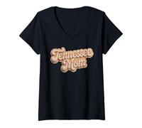 Mujer Retro Tennessee Mom Cute Retro Denim Fashion Women's Camiseta Cuello V