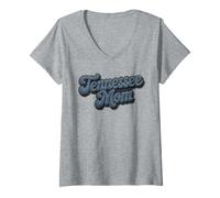 Mujer Retro Tennessee Mom Cute Retro Denim Fashion Women's Camiseta Cuello V