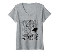 Mujer Retro Victorian Line Art Aesthetic Cottagecore Academia Camiseta Cuello V