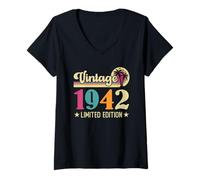 Mujer Retro Vintage 1942 Limited Edition 1942 Birthday Camiseta Cuello V