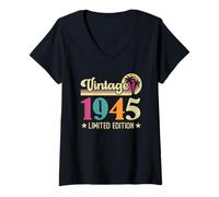 Mujer Retro Vintage 1945 Limited Edition 1945 Birthday Camiseta Cuello V