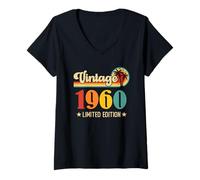 Mujer Retro Vintage 1960 Limited Edition 1960 Birthday Camiseta Cuello V