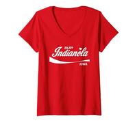 Mujer Retro Vintage Indianola Iowa Recuerdo Local Raíces de Iowan Camiseta Cuello V