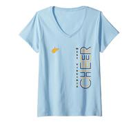 Mujer Retro WV Cheer West Virginia Animadoras Equipo de porristas Camiseta Cuello V
