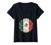 Mujer Retro10 - Camiseta para fanáticos de la Bandera de México Viva México Camiseta Cuello V