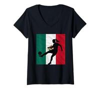 Mujer Retro10 - Camiseta para fanáticos de la Bandera de México Viva México Camiseta Cuello V