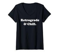 Mujer Retrograde And Chill Mercury Astrology Lovers Funny Saying Camiseta Cuello V
