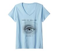 Mujer Revelation 1:7 Rapture & Second Coming Every Eye Shall See Camiseta Cuello V