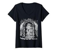 Mujer Revelation 3:20 I Stand at The Door and Knock - Jesus Quote Camiseta Cuello V