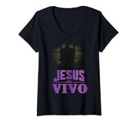 Mujer Rey de Reyes Salvador, La Luz del Mundo, Cordero de Dios Camiseta Cuello V