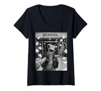 Mujer Rezando Mantis Último Día De Escuela Vacaciones De Verano Divertido Selfie Camiseta Cuello V