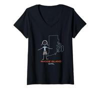 Mujer Rhode Island Funny Womens para niñas Rhode Island Camiseta Cuello V