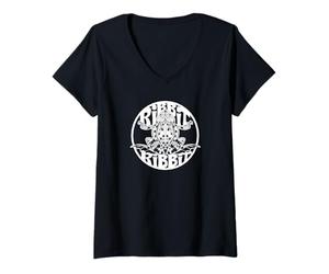 Mujer Ribbit Ribbit Frog, gráfico Retro de Rana psicodélica en Camiseta Cuello V