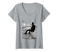 Mujer Richard Hawley de pie en el Borde del Cielo por Andy Willsher Camiseta Cuello V