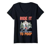 Mujer Ride It Like You Really Have To Poop Carreras de Jinete Camiseta Cuello V