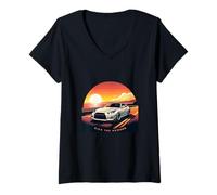Mujer Ride The Horizon JDM Japan Drift Culture Speed Car Rally S17 Camiseta Cuello V