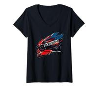 Mujer Ride with Passion Moto Championship Race Day - Camiseta para Motocicleta Camiseta Cuello V