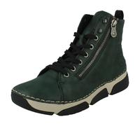 Mujer Rieker Cordones & Cremallera Plano Forro Polar Botines Casuales '45920'
