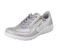 Mujer Rieker Extra Ancho Detallado Zapatillas con Cordones Cremallera Lateral