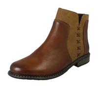 Mujer Rieker Forro Polar Cremallera Costuras Detallado Botines Casuales - Z4951